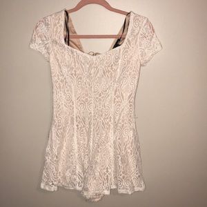 Women's White Lace Romper